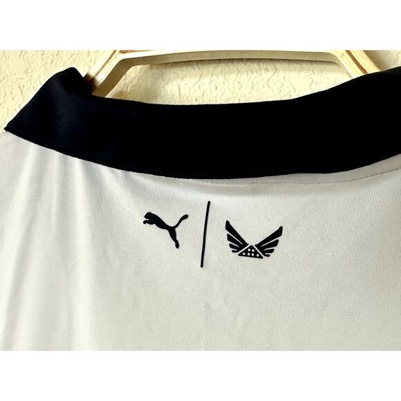 PUMA Volition V-Neck Tank Men’s XL White Blue Collar Red Accents - Picture 3 of 11